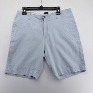 J.Crew Gramercy Mens Shorts 34W Light Blue Textured Cotton Chino Shorts